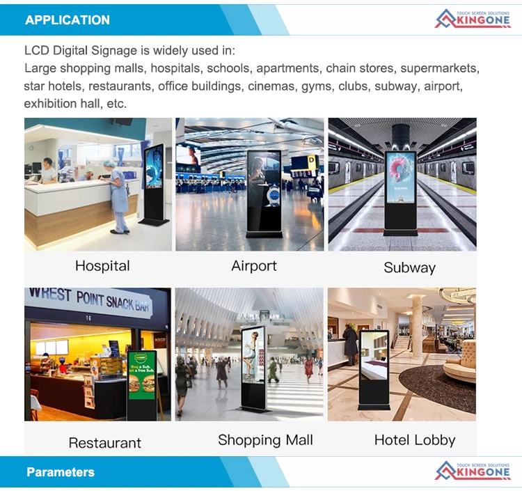 Floor Stand Digital Signage Video Player Big Touch Screen Screen Vertical Interactive LCD Advertising TV Display for Shopping Mall